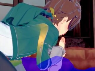Konosuba yaoi - kazuma výstřik s připojenými opčními v jeho ústa - japonská asijské manža anime hra špinavý klip homosexuální