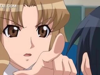Anime school gangbang with innocent teen girlfriend