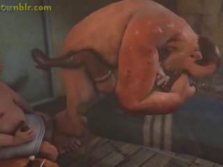 Lulu perseestä kova sisään 3d monsterin likainen klipsi animaatio