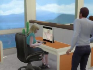 In orde niet naar verliezen een baan blondine offers haar poesje - seks film in de kantoor