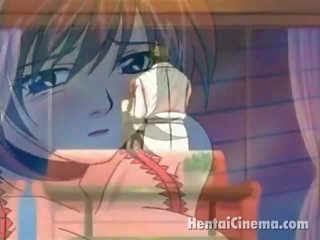 Punainen tukkainen anime äkäpussi sisään marvellous lingeria saaminen vaaleanpunainen nipps kiusoitteli mukaan hänen swain