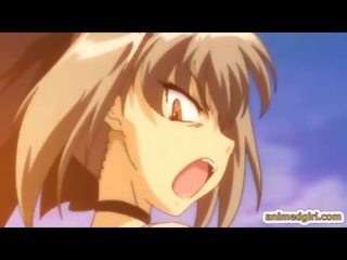 Dögös hentai koedukált kettős behatolás által kétnemű anime