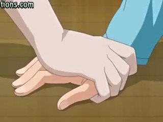 Anime gnir en dong med henne stor pupper