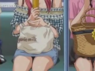Bonded anime dreckig klammer puppe wird sexuell hart rangenommen im u-bahn