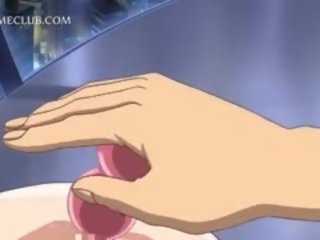 Sexy anime godin krijgen nat kut rubbed van haar terug