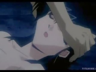 Exhausted anime iedomāts sieviete ar jāšanās marvellous titties izpaužas brutāli sasitu līdz a demon