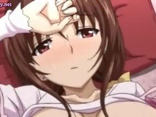 Busty anime minx gets cunt fingered