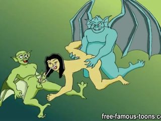 Terkenal demona dan gargoyles kartun pesta seks berkumpulan
