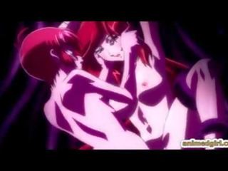 Elcsípett hentai hölgy hihetetlen poking által kétnemű anime